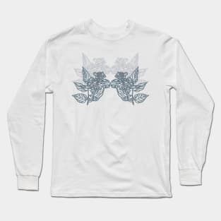 Floral symetrical line art Long Sleeve T-Shirt